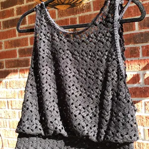 Free People Black crochet Mini dress Medium thumbnail 6