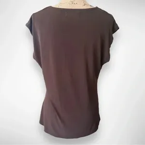 MICHAEL MICHAEL KORS Women's Chocolate Brown Sleeveless V-Neck Top LG | EUC‎ thumbnail 2