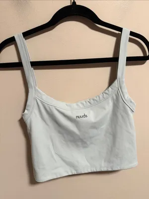 nuuds Crop Active Tank Mint Scoop Neck Lyocell- Size Small thumbnail 2