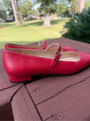 ALOHAS Por Do Sol Red Leather Mary Jane Ballet Flats EU 37 US 6.5 $190 thumbnail 10