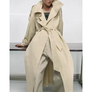 Zara ZW Collection High Neck Butter Trench Coat Luxury City Fall Runway thumbnail 13