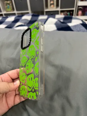 Mosnovo iPhone 14 Pro phone case lime green smiley faces thumbnail 3