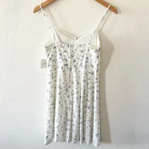 Altar'd State Claudia White Floral Linen Mini Dress thumbnail 5