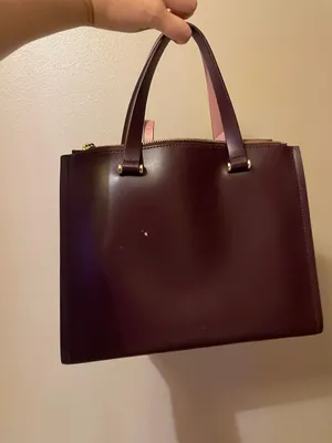 Kate Spade New York Two-Tone Burgundy and Pink Leather Satchel and Wallet Set thumbnail 2