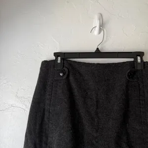 J. Crew‎ Charcoal Gray Wool Blend A-Line Mini Skirt Size 2 Academia Twee Preppy thumbnail 2