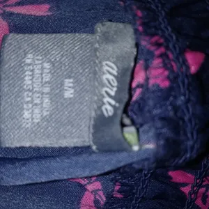 Aerie M Pink Bow Running Short Shorts on Navy Blue thumbnail 3