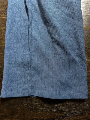 NWT Cider Blue Tie Shoulder Plunge Neck High Waist Wide Leg Jumpsuit Medium thumbnail 6