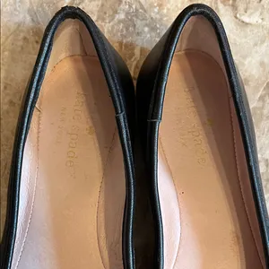 Kate Spade Black Leather Flats with Fringe & Gold Accents - Size 7 thumbnail 4