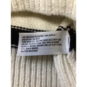 A‎ New Day Women Cream Black Striped Crewneck Sweater Size M Drop Shoulder Knit thumbnail 3