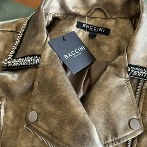 Baccini NWT Faux Leather Gold Metallic Studded Collar Line thumbnail 8