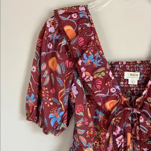 Anthropologie Maeve Babydoll Blouse Tiger Zebra Safari Print Sz XS thumbnail 3