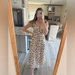Bailey Blue Cream Blue Floral Midi Dress Size XL thumbnail 2