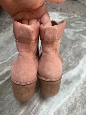 Vince Camuto Leather Suede Lace-Up Ankle Boots Gaviana Dermy Pink Sz 8.5 thumbnail 8