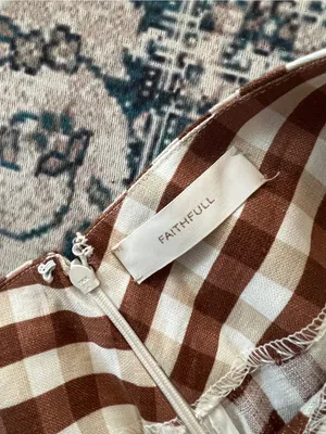 NWT FAITHFULL Valeria Capri Pants in gingham cedar thumbnail 10