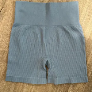 NWT OQQ ribbed yoga shorts -seamless high waisted athletic leggings -small thumbnail 1