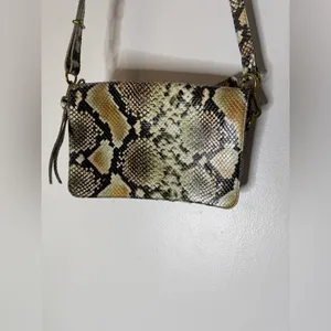 Madewell The Flap Convertible‎ Crossbody Snake Embossed Leather Bag Purse thumbnail 2