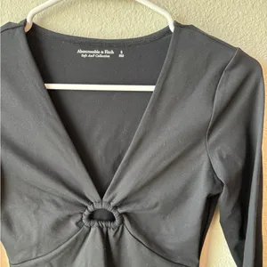 Abercrombie & Fitch Black Long Sleeve Bodysuit thumbnail 2