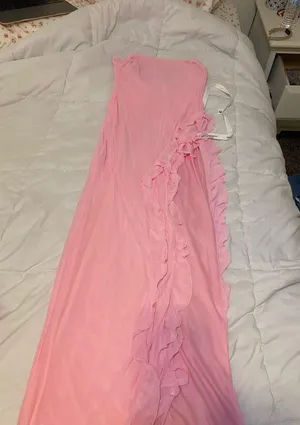 Lucy in the Sky Maxi Dress Pink Ruffle thumbnail 2