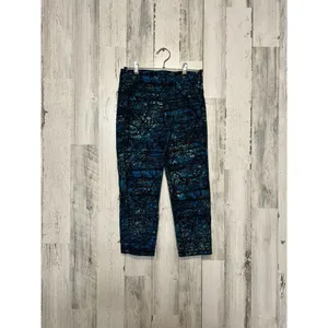 Old Navy Active Go-Dry Cropped Compression Leggings Womens Small Blue Mosaic thumbnail 3