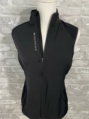 Second Skin Full Zip Vest Lightweight Black Vest thumbnail 1