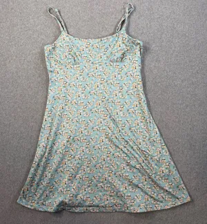 Altard State Women's Small Light Blue Floral Mini Slip Dress Adjustable Strap thumbnail 1