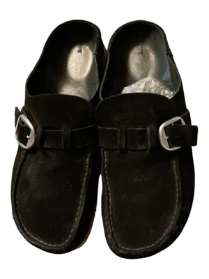 Birkenstock Buckley Suede Moccasin Clog Mules in Black - Size EU 41 / US Women's 10-10.5 / US Men's 8-8.5 (NWOT) thumbnail 2