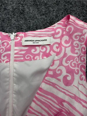Amanda Uprichard Women’s Small Pink and White Printed Tie-Front V-Neck Camisole thumbnail 3