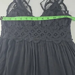 Free People -1211 Women's One Adella‎ Slip Lace Dress in Black Size Small thumbnail 11