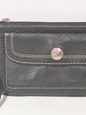 Coach Clutch Wingslet Black Bag Zippered Snap Closure Pebbled Leather thumbnail 2