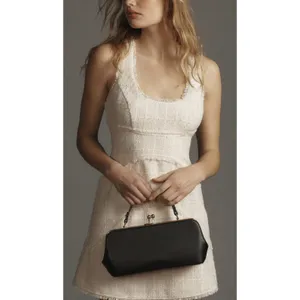 Anthropologie $180 White Scoop Neck Tweed‎ Tank Top Mini Dress Size 10 thumbnail 2