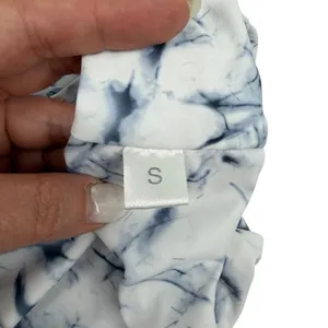 Bikini Set Women S White Blue Excellent Marble Tie Dye High Waist Resortwear‎ thumbnail 4