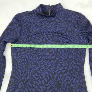 Anthropologie Hutch Michaela dress‎ long sleeve mock neck black navy blue M thumbnail 5