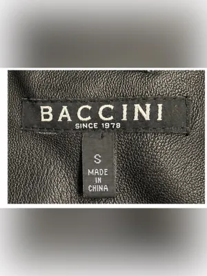 Baccini Black Faux Leather Zip Front Jacket Small Realistic Leather Look thumbnail 5