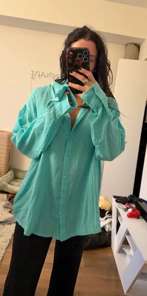 Elan Oversized Linen Button Down  thumbnail 1
