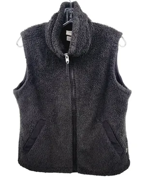 The North Face Fleece‎ Vest Black Women's Size Medium Mock Neck Zip Up Pockets thumbnail 1
