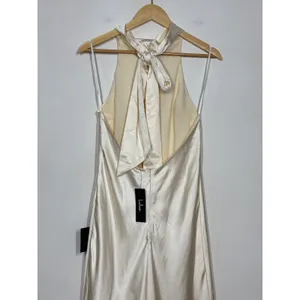 Lulus Exceptional Status Midi Dress Womens Medium Cream Halter Backless Slip NWT thumbnail 8