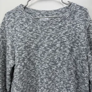 LL Bean Marled Gray Crew Neck Linen Blend Ragg Pullover‎ Tunic Sweater LARGE thumbnail 4