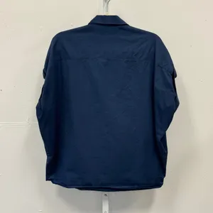 MAAC London Womens Navy Blue 100% Cotton Short Sleeve Oversized Blouse Top Large thumbnail 2