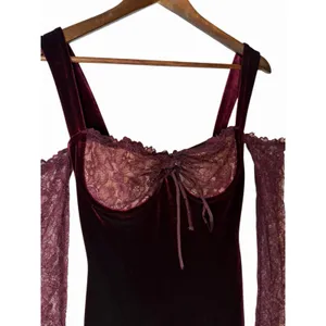 House of CB Ivy Black Cherry Velvet Maxi Dress XS thumbnail 11