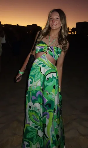 Tropical maxi dress Green Size XS thumbnail 2