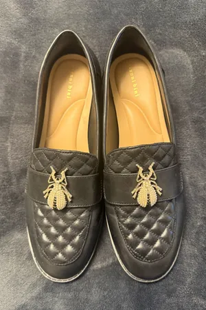 Gianni bini Black quilted leather loafers with bee detail #loafers #luxury thumbnail 1