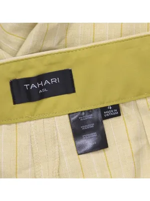 NWT Tahari ASL Womens Woven Stripe Pants Trousers PJM006-TK Ochre Brown Multi 4 thumbnail 4
