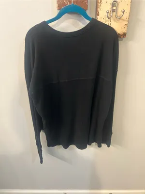 OFFLINE By Aerie Wow! Waffle Henley T-Shirt - True Black thumbnail 3