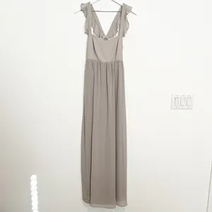 Show Me Your Mumu June Dress Size Medium Dove Grey Chiffon Elegant Wedding Guest thumbnail 3