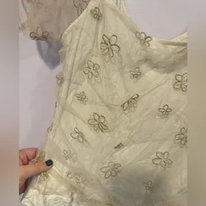 Le Lis‎ mesh floral gold and white bodysuit thumbnail 3