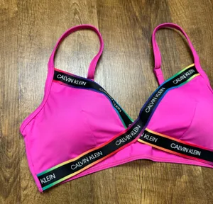 Calvin Klein Pink Branded Strappy Bikini Set Sz L/XL thumbnail 6