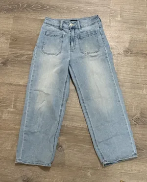 Quince‎ Women's Bella Stretch Wide Leg Jeans Frosted Blue Size 29 X 25 thumbnail 1