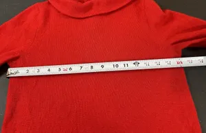 J.Crew 100% Cashmere Sweater Women’s Red Mock Neck 3/4 Sleeve Knit Top thumbnail 8