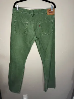 Levis Vintage‎ Y2K Green Corduroy Straight-Leg Button Fly Pants thumbnail 7