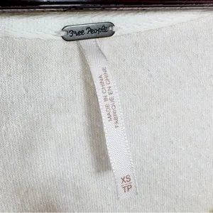 Free People Take It Off‎ Sweatshirt Inside Out Raglan Slouchy Ivory XS thumbnail 10